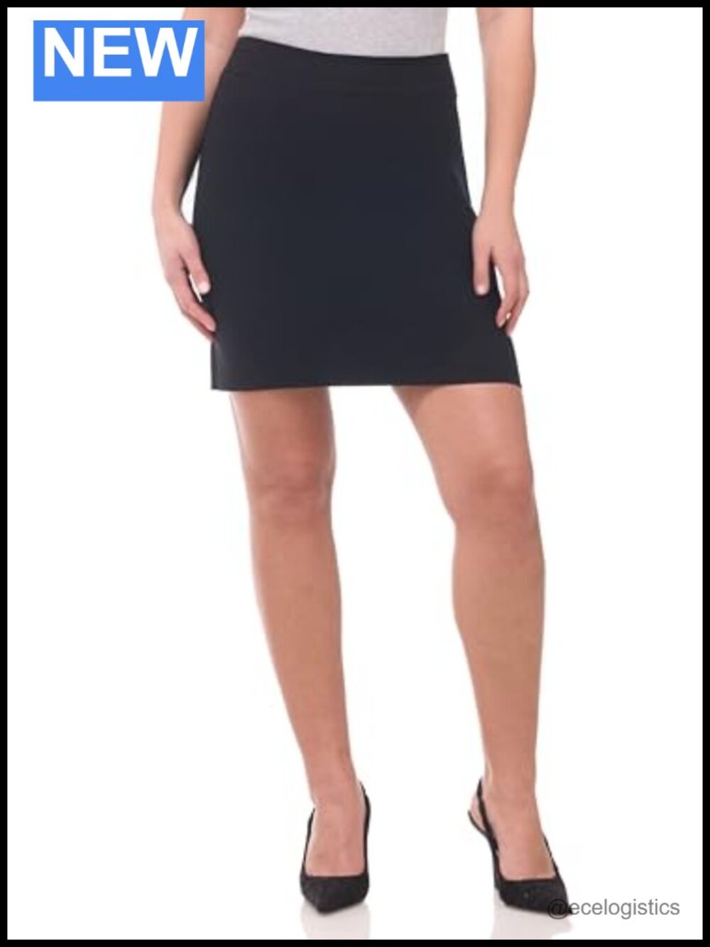 Pull-On Stretchy Comfort Mini Skirt Mid Rise A-Line